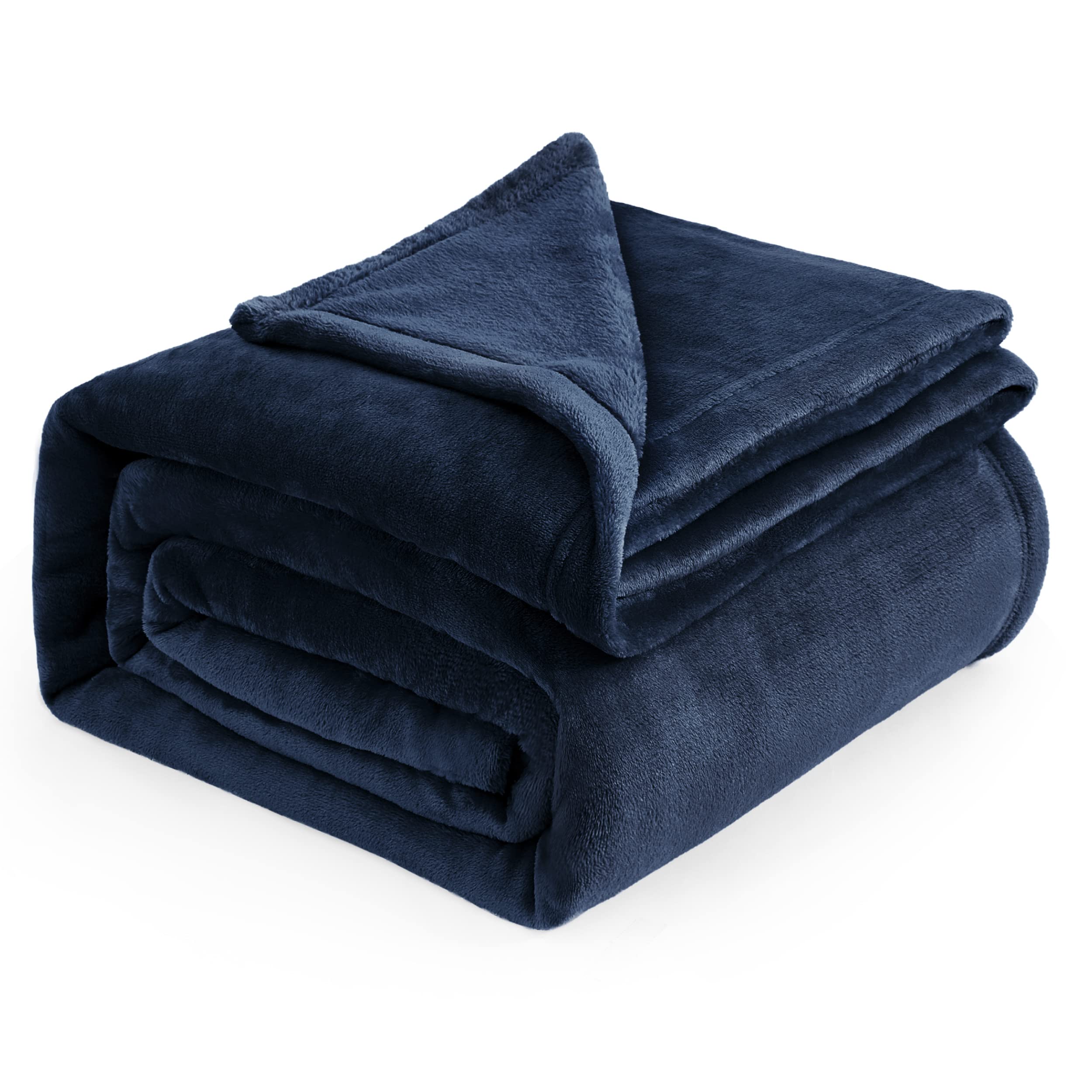 Navy Fleece Bed Blankets Queen Size- Soft Warm Fathers Day Blanket for Dad Lightweight Cozy Anti-Static Microfiber, Room Home Decor Gifts for Husband and Men, 90x90 inches